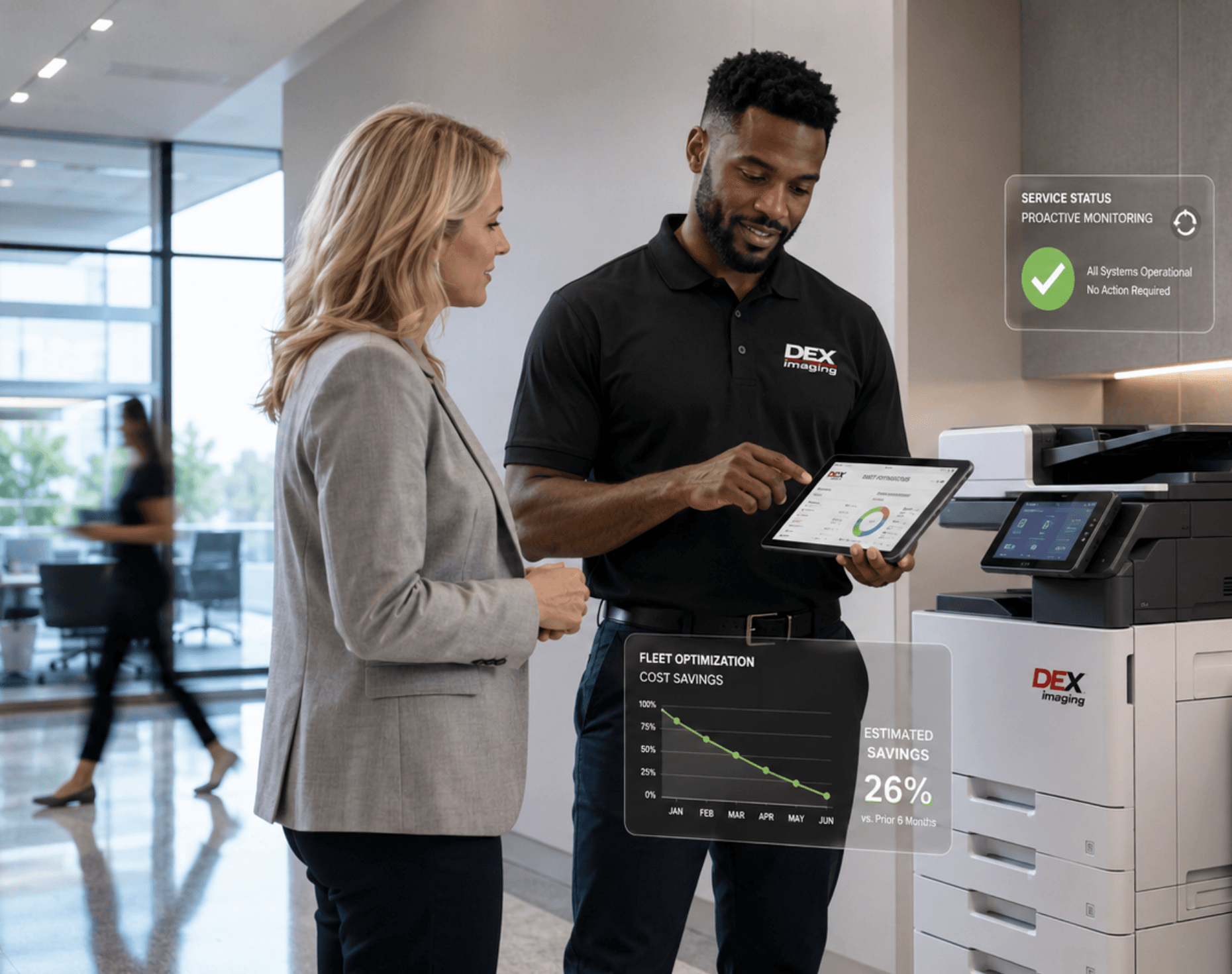 Supplies, service, and security on autopilot — cut print spend with a free fleet assessment.