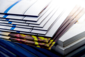 Stack of printed materials