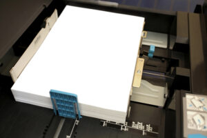 Blank paper loaded in copier tray