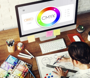 Designer working at desk