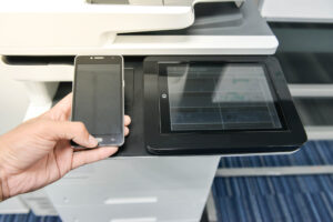 Using smart phone with printer to print the document