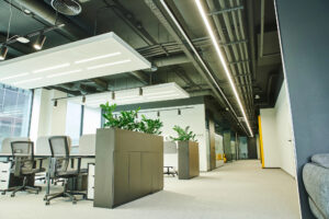 Open, sustainable office plan